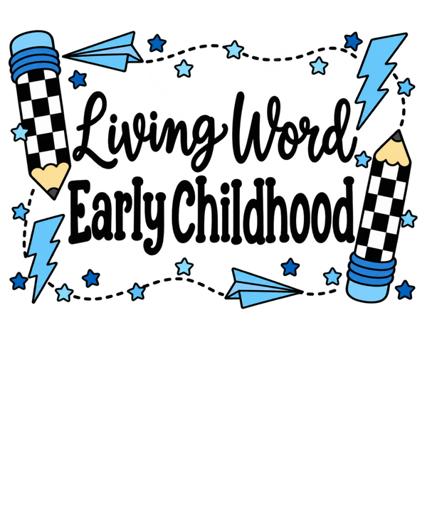 Living Word Checkered Pencil Blue